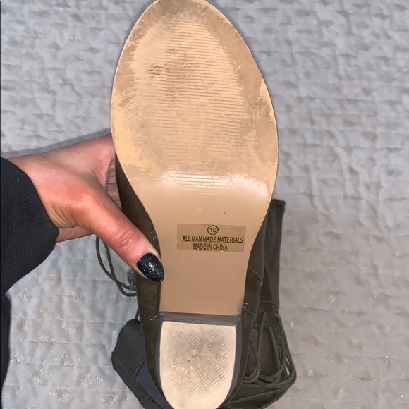 Faux Leather Mid Knee High Boots. - Picture 4 of 4